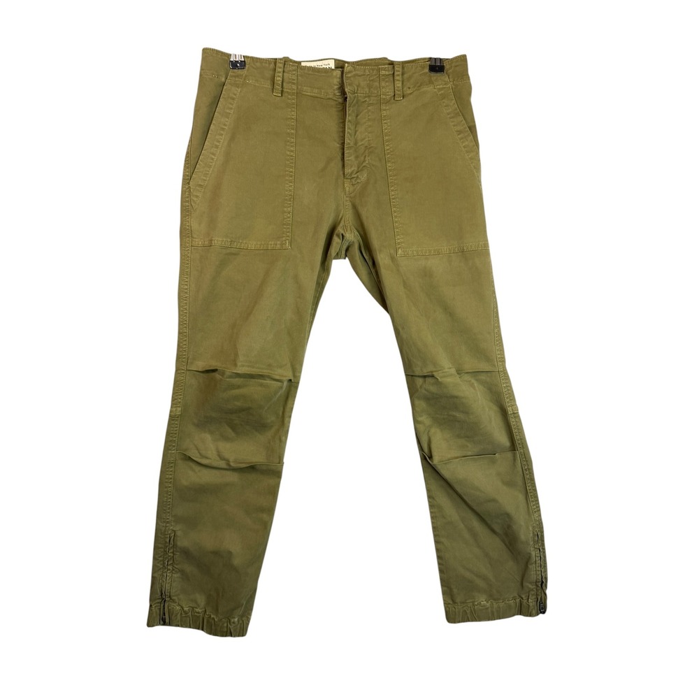 Nili Lotan French‎ Military Pants Olive Green Utility Cargo Zipper Cuff Size 27